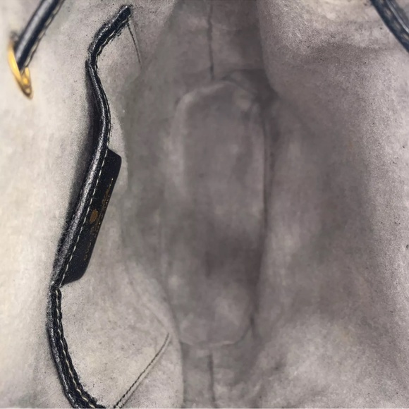 Auth WEEKEND DEAL GUCCI GG Sherry Line PVC Leather Black Drawstring Shoulder Bag - Picture 12 of 17